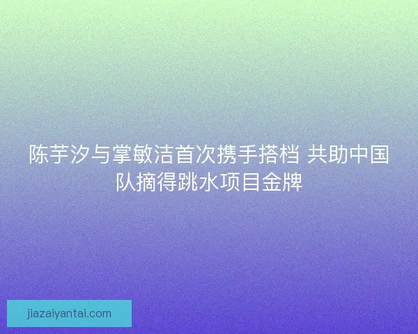 陈芋汐与掌敏洁首次携手搭档 共助中国队摘得跳水项目金牌