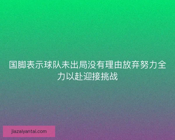 国脚表示球队未出局没有理由放弃努力全力以赴迎接挑战